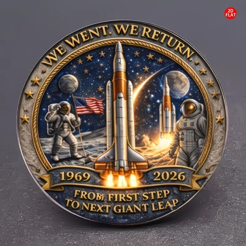Artemis Program Commemorative Lapel Pin – NASA Lunar Exploration Brooch with Artistic Design, Unisex Space Gift for Astronomy Lovers & Collectors